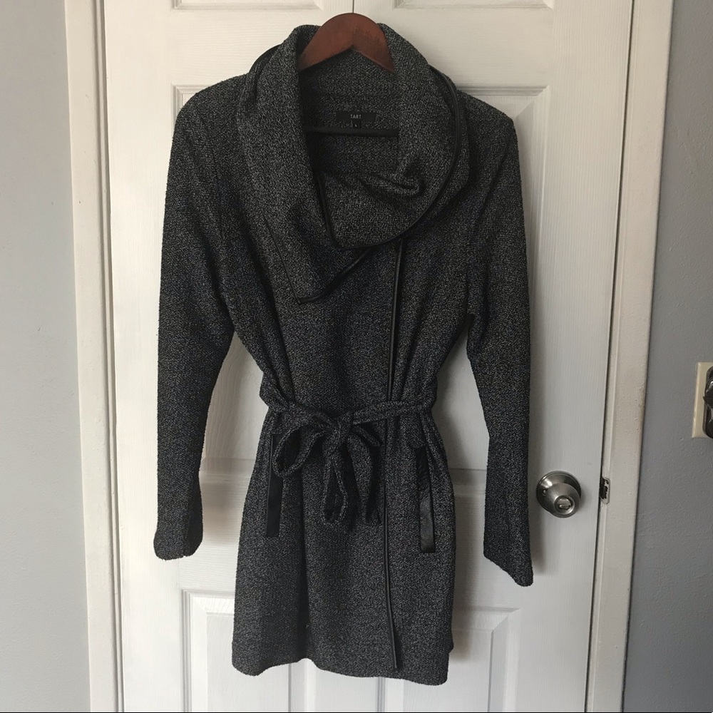 Tart Xena Knit Jacket with faux leather trim